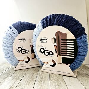 Pair of O'Go Yarspirations Yarns Bernat Inspirations Blanket Sky Blue Ombre